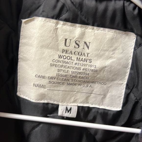 Mens wool pea coat - Picture 3 of 4